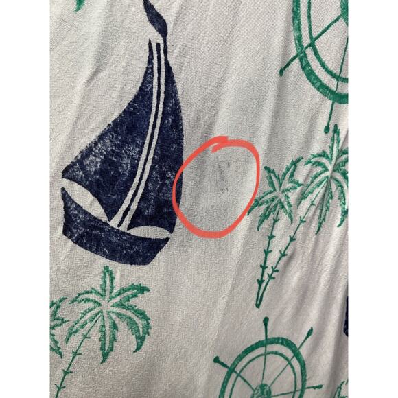 Seven Islands Dress Cover up Womens OSFA Colorful Print beach Sailboat FLAW - Picture 6 of 7